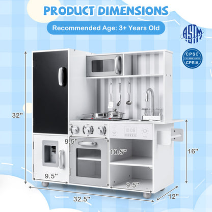 Pretend Play Kitchen for Kids with Real Sounds and Lights, Silver Play Kitchen Sets at Gallery Canada