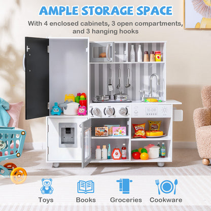 Pretend Play Kitchen for Kids with Real Sounds and Lights, Silver Play Kitchen Sets at Gallery Canada