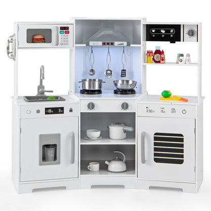 Wooden Play Kitchen Set With Sounds, Lights, White Play Kitchen Sets at Gallery Canada