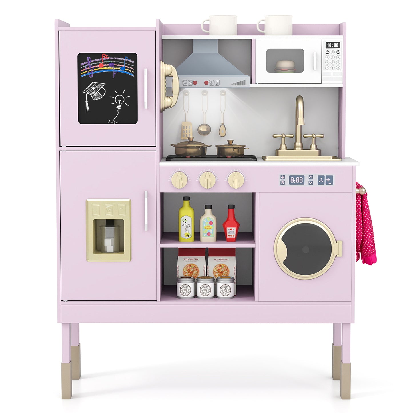 Play Kitchen Toy, With Range Hood, Ice Maker, Telephone, Light Pink Play Kitchen Sets at Gallery Canada