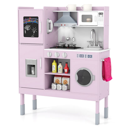 Pretend Play Kitchen Toy, With Range Hood, Ice Maker, Telephone, Pink Play Kitchen Sets at Gallery Canada