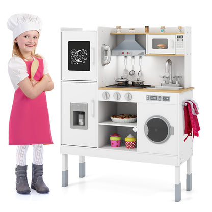 Pretend Play Kitchen Toy, With Range Hood, Ice Maker, Telephone, White Play Kitchen Sets at Gallery Canada