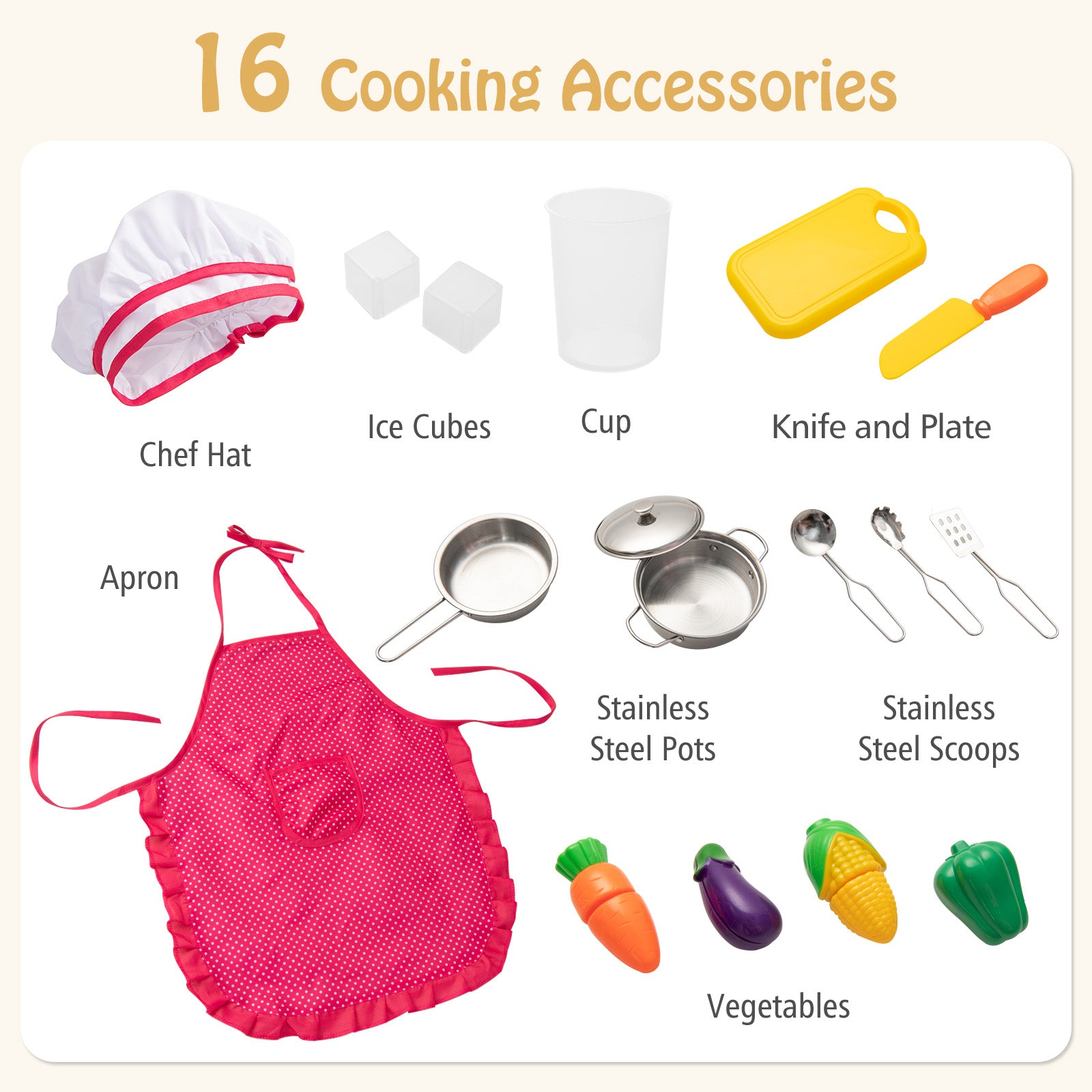 Pretend Play Kitchen Toy, With Range Hood, Ice Maker, Telephone, White Play Kitchen Sets at Gallery Canada