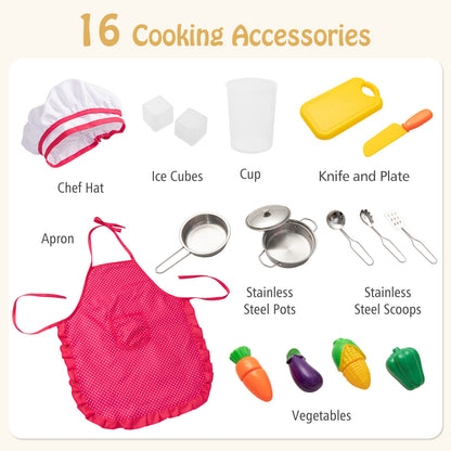 Pretend Play Kitchen Toy, With Range Hood, Ice Maker, Telephone, White Play Kitchen Sets at Gallery Canada