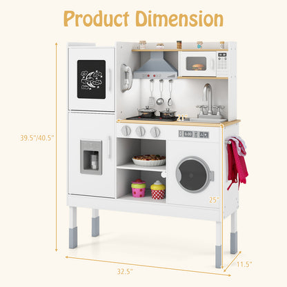 Pretend Play Kitchen Toy, With Range Hood, Ice Maker, Telephone, White Play Kitchen Sets at Gallery Canada