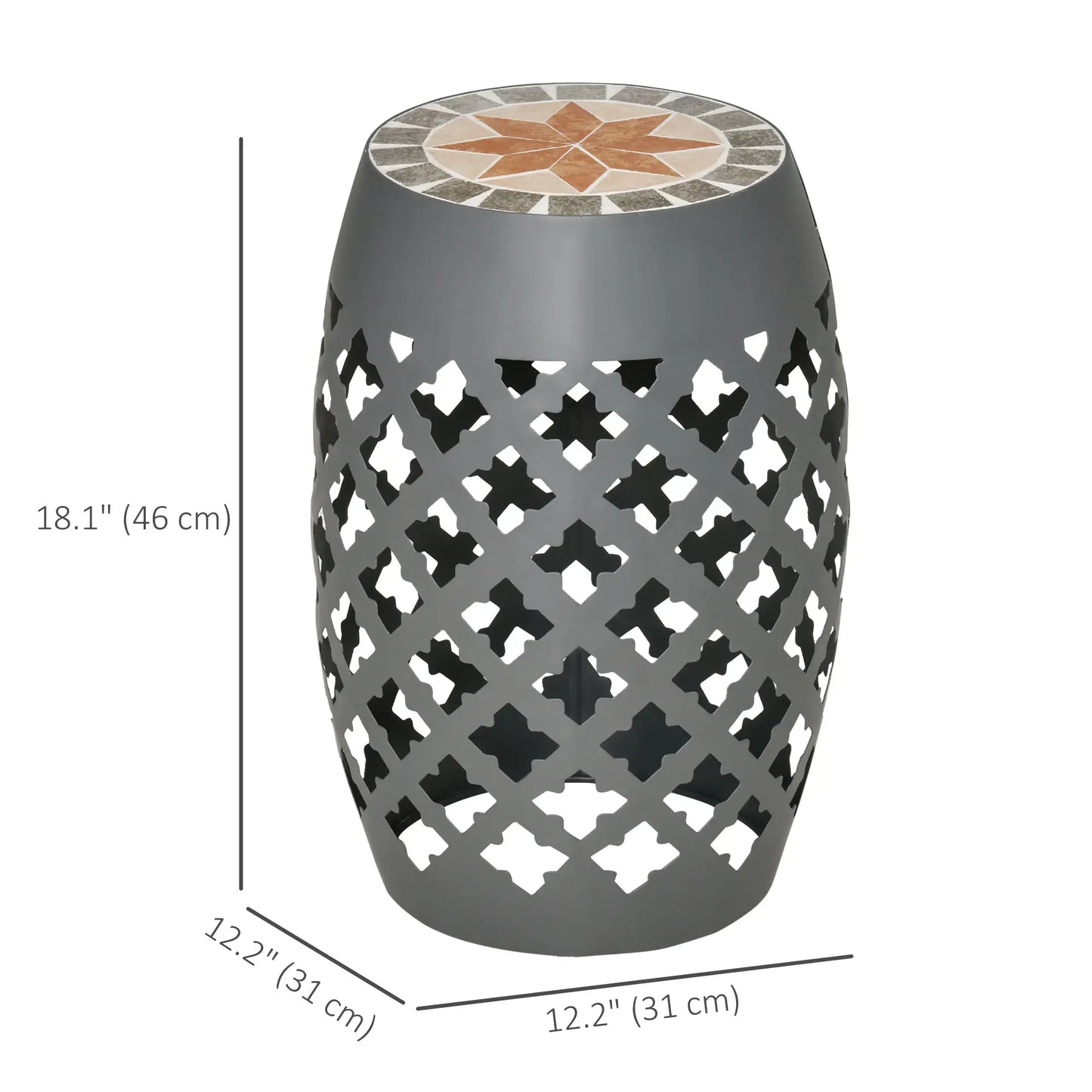 Ceramic Garden Stool, 12" Drum Side Table, Grey Patio Chairs at Gallery Canada