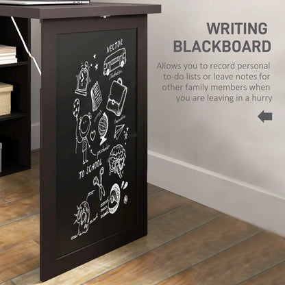Fold-Out Convertible Office Desk, Wall Mount Computer Desk, Brown Writing Desks at Gallery Canada