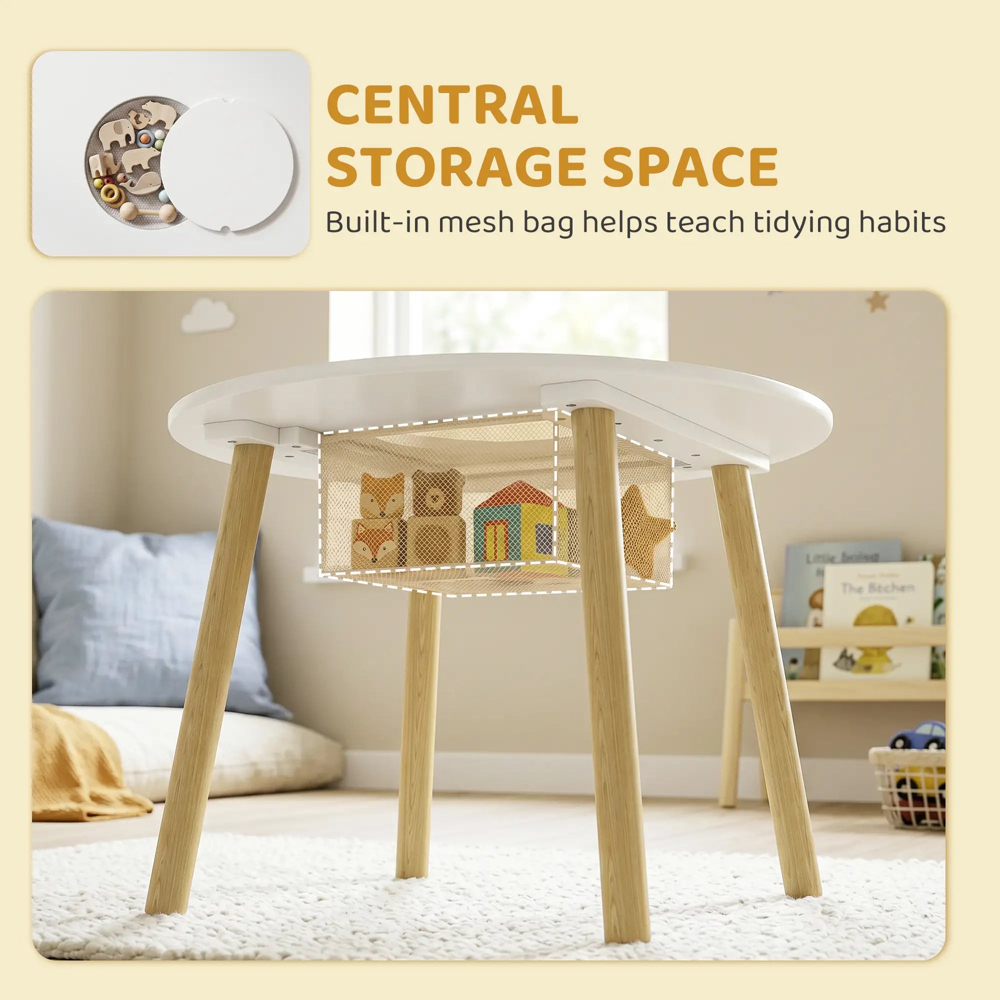 Kids Table and Chairs Set With Storage, White Kids Table Sets at Gallery Canada
