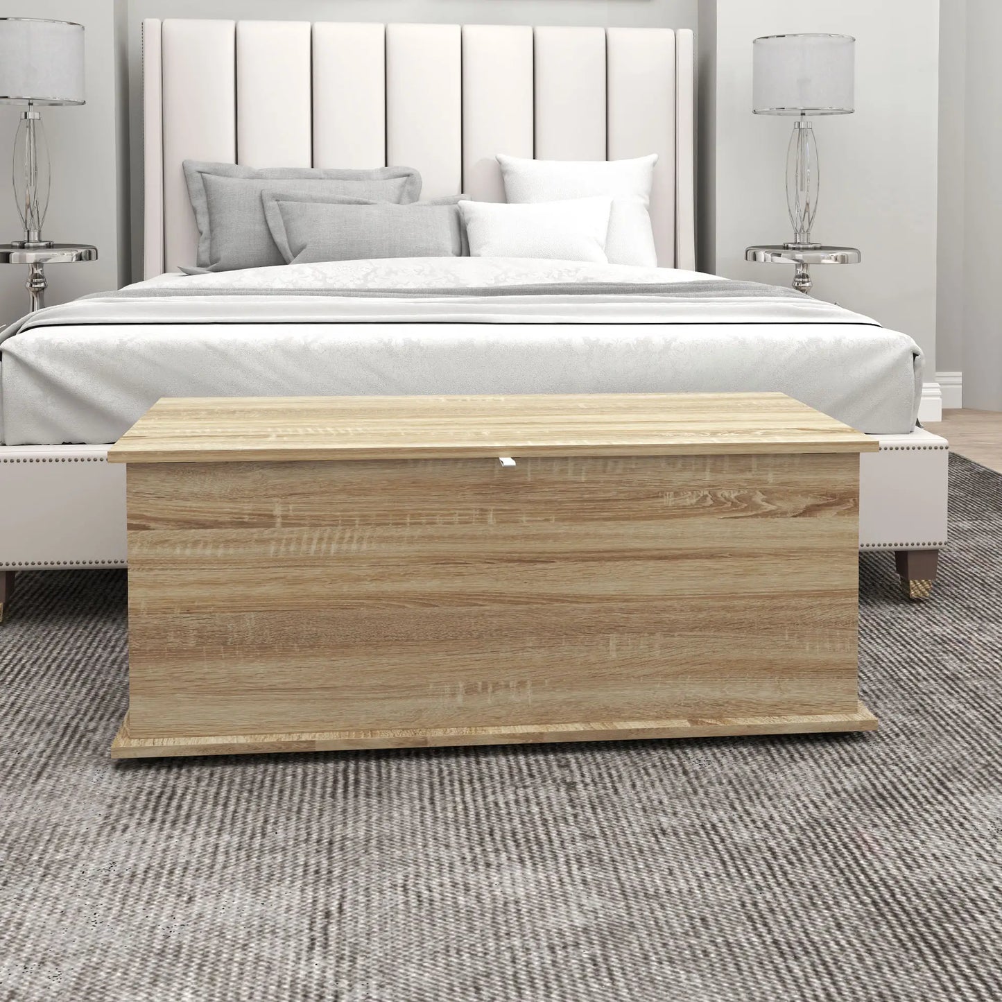 39.5" Storage Chest, Flip-Top Lid, Entryway Bench, Oak Storage Ottomans & Benches at Gallery Canada