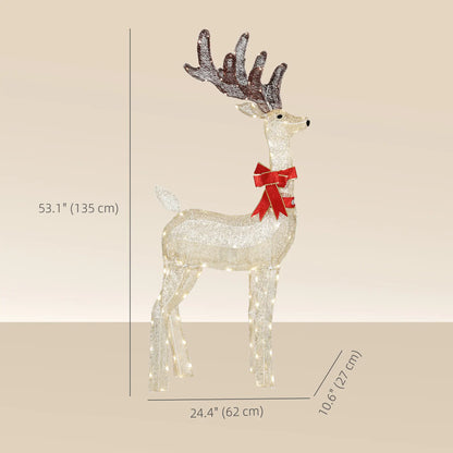 4.4FT Lighted Christmas Deer, Rotating Head, 123 LED Lights, Outdoor Waterproof Christmas Decorations at Gallery Canada