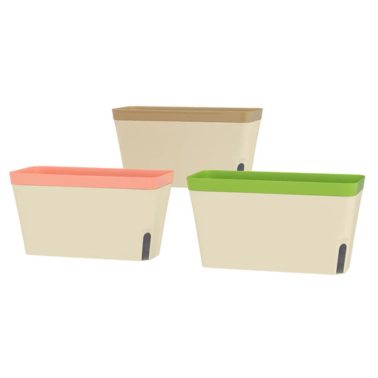 Self Watering Flower Pots, 10.5 Inch Planter Box With Water Level Indicator Garden Accessories White at Gallery Canada