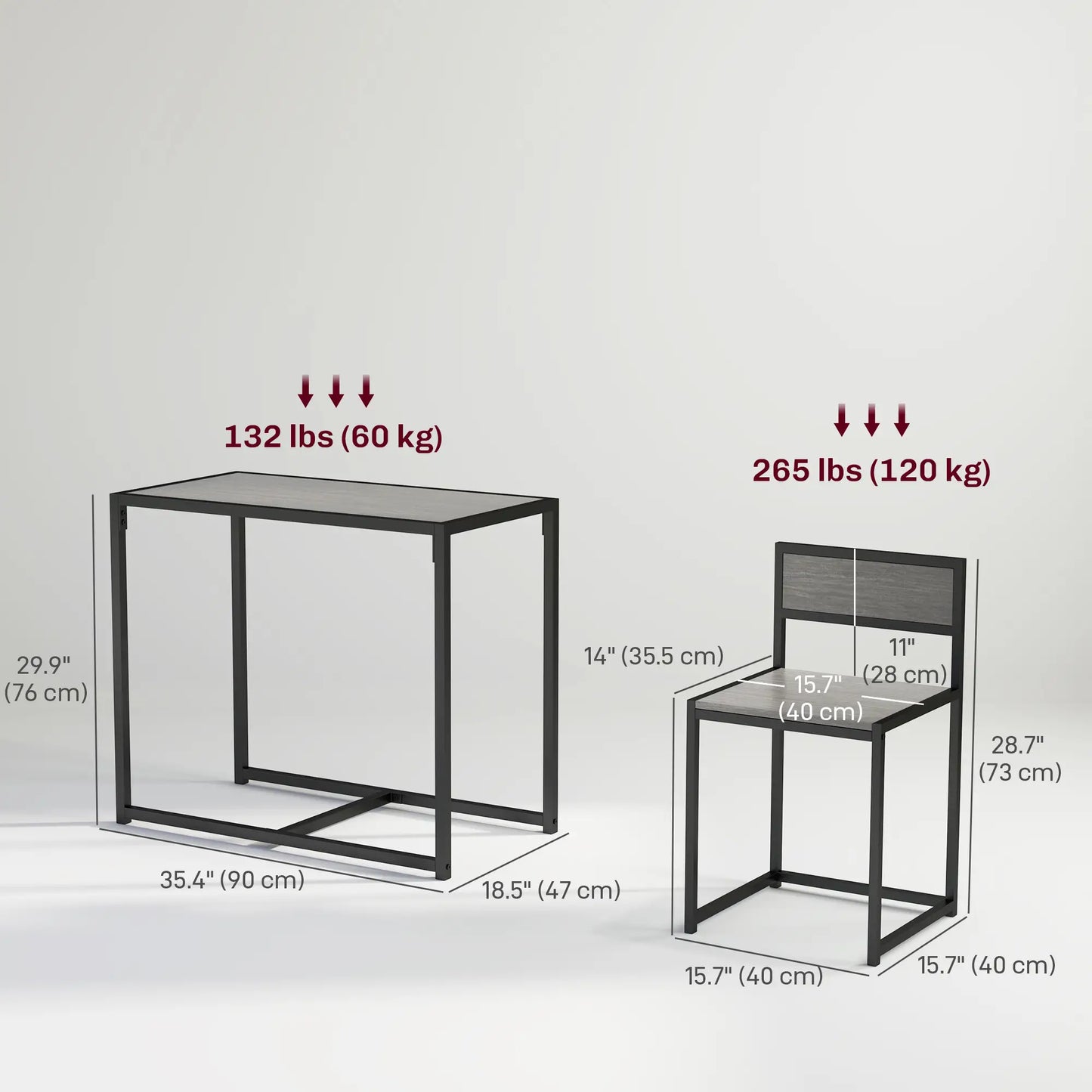 Industrial Dining Set For 2, Kitchen Table With Chairs Dining Table Sets at Gallery Canada