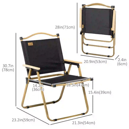 Set of 2 Lightweight Folding Camping Chairs, Portable, Black Picnic Tables & Camping Chairs at Gallery Canada
