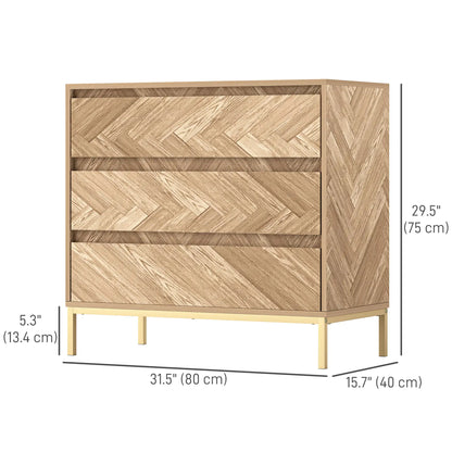 3 Drawer Storage Cabinet, Anti-Tip Design, for Bedroom, Living Room, Nature Wood Storage Cabinets at Gallery Canada