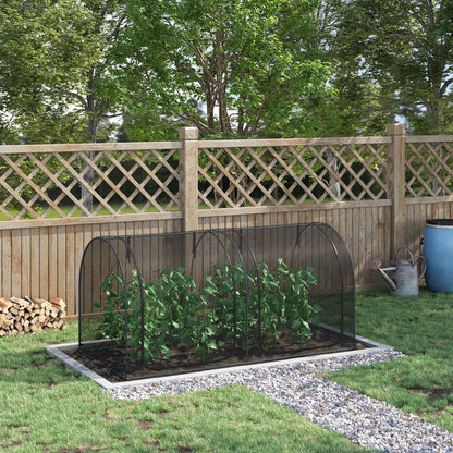 8' x 4' Crop Cage, Garden Plant Protector, 2 Zippered Doors, 6 Stakes, Black Walk In Greenhouses at Gallery Canada