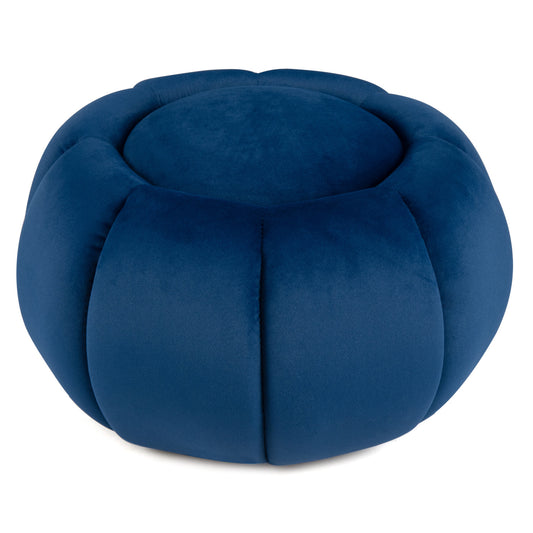Pumpkin Ottoman, Hidden Storage, Removable Lid, Blue Ottomans Blue at Gallery Canada