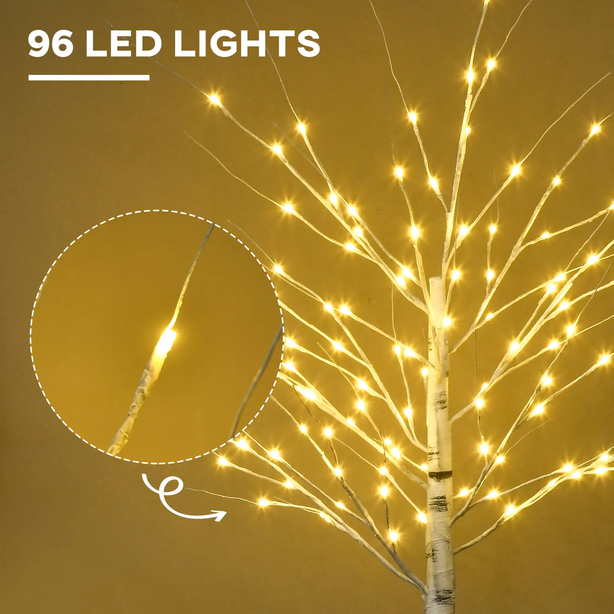 6 ft Pre-Lit LED Artificial Birch Tree, Indoor Outdoor Use Artificial Tree at Gallery Canada
