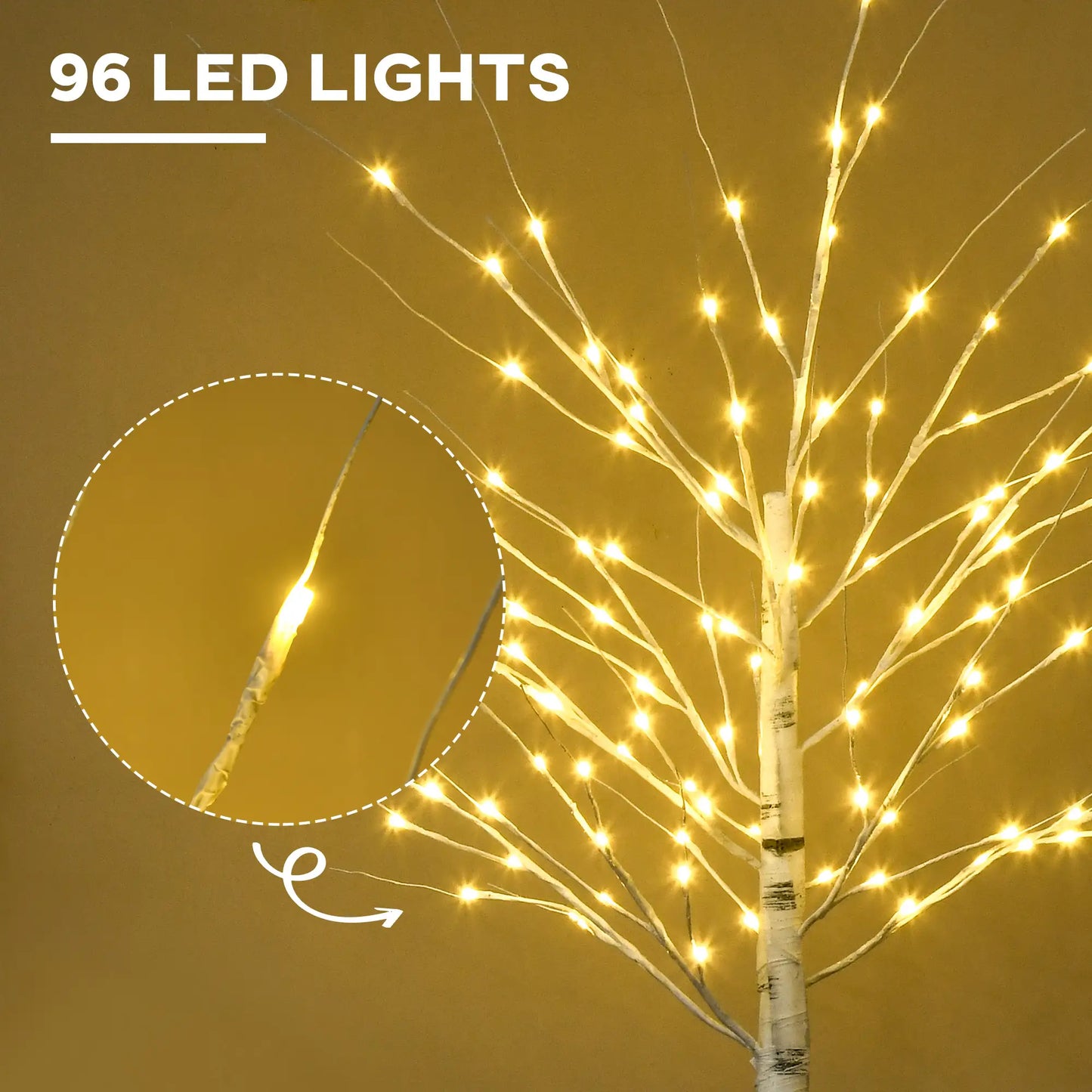 6 ft Pre-Lit LED Artificial Birch Tree, Indoor Outdoor Use Artificial Tree at Gallery Canada