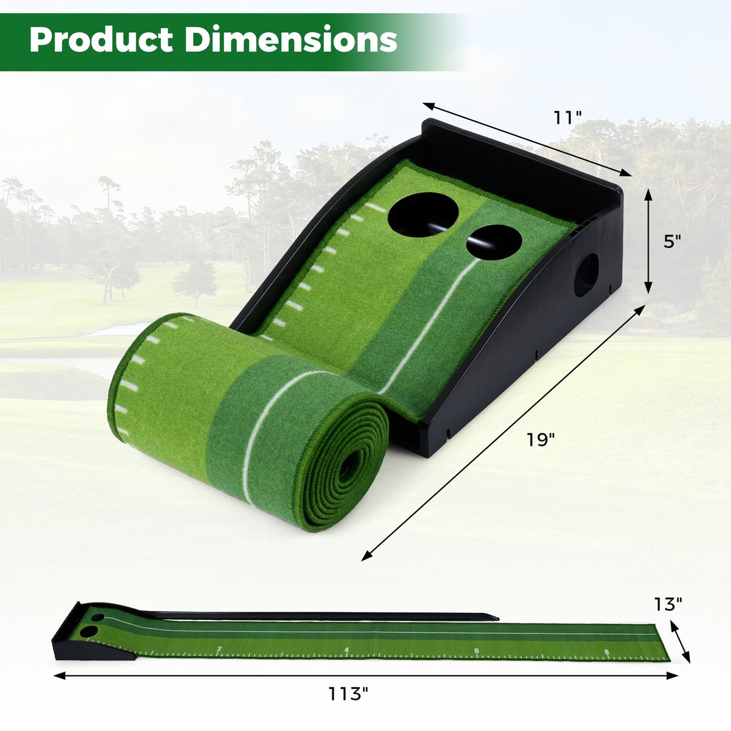 Indoor Golf Putting Mat, Auto Ball Return, 3 Practice Balls Golf at Gallery Canada