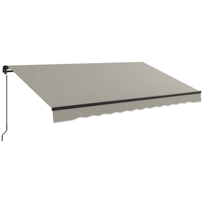 12' x 10' Retractable Awning, UV Resistant Sunshade, Light Grey Deck Awnings at Gallery Canada
