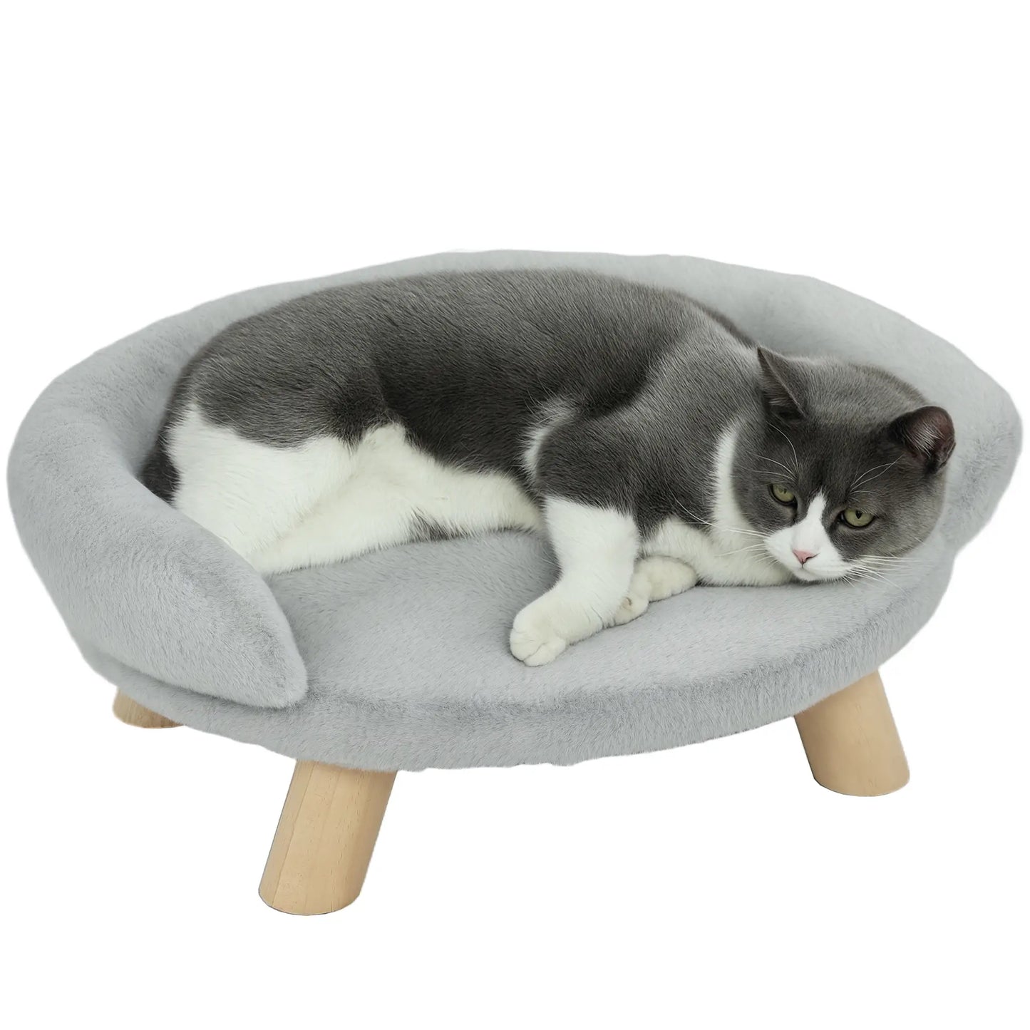 Elevated Dog Sofa Bed, Washable Cover, Wooden Legs, Miniature Dogs, Grey Dog Sofas at Gallery Canada