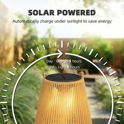 2 Pack Wicker Solar Lanterns, Outdoor Waterproof, Brown Solar Post Lamps at Gallery Canada