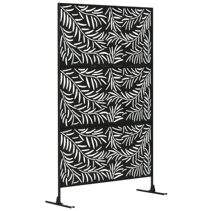 Metal Outdoor Privacy Screen, Willow Branch Style, Freestanding Panel for Garden Deck Pool Side Awnings Black at Gallery Canada