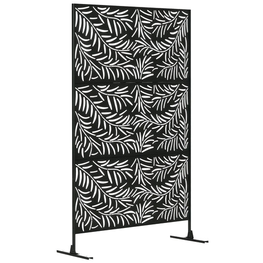 Metal Outdoor Privacy Screen, Willow Branch Style, Freestanding Panel for Garden Deck Pool Side Awnings Black at Gallery Canada