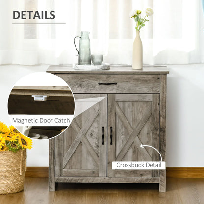 Farmhouse Sideboard Buffet, Storage Cabinet with Barn Doors, Ash Grey Bar Cabinets at Gallery Canada