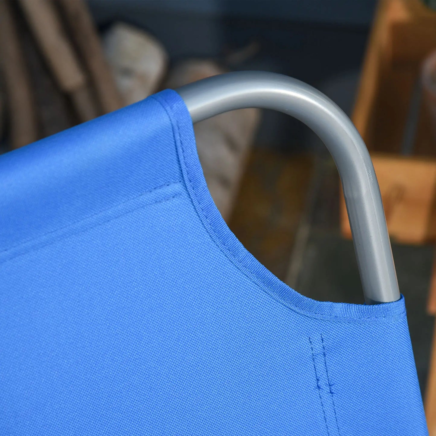 Folding Outdoor Lounge Chair, Portable Reclining Beach Lounger, Blue Lounger Chairs at Gallery Canada