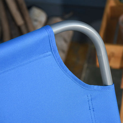 Folding Outdoor Lounge Chair, Portable Reclining Beach Lounger, Blue Lounger Chairs at Gallery Canada