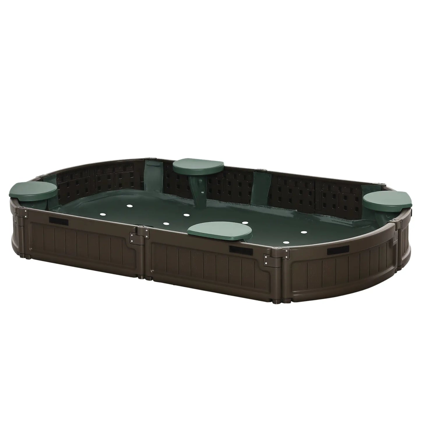 Kids Sandbox with Cover, Seat, Outdoor, Brown Sandboxes & Accessories Dark Green, Brown at Gallery Canada