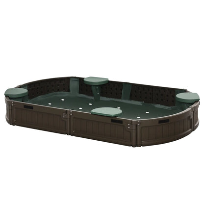 Kids Sandbox with Cover, Seat, Outdoor, Brown Sandboxes & Accessories Dark Green, Brown at Gallery Canada