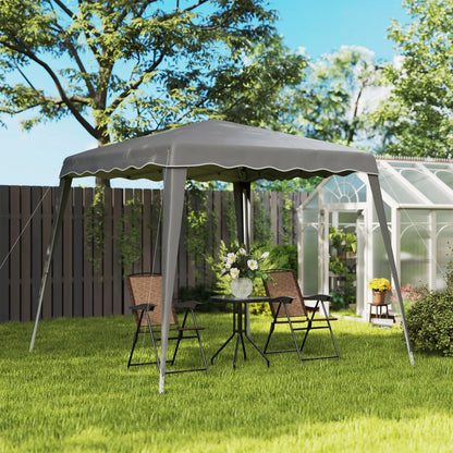 8' x 8' Pop Up Canopy, Foldable Outdoor Tent, Portable With Carrying Bag, Grey Pop Up Canopies at Gallery Canada