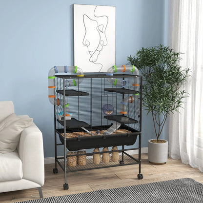 43" Rolling Hamster Cage, Tunnel Tube System, Storage Shelf, Exercise Wheel Hamster Cages at Gallery Canada