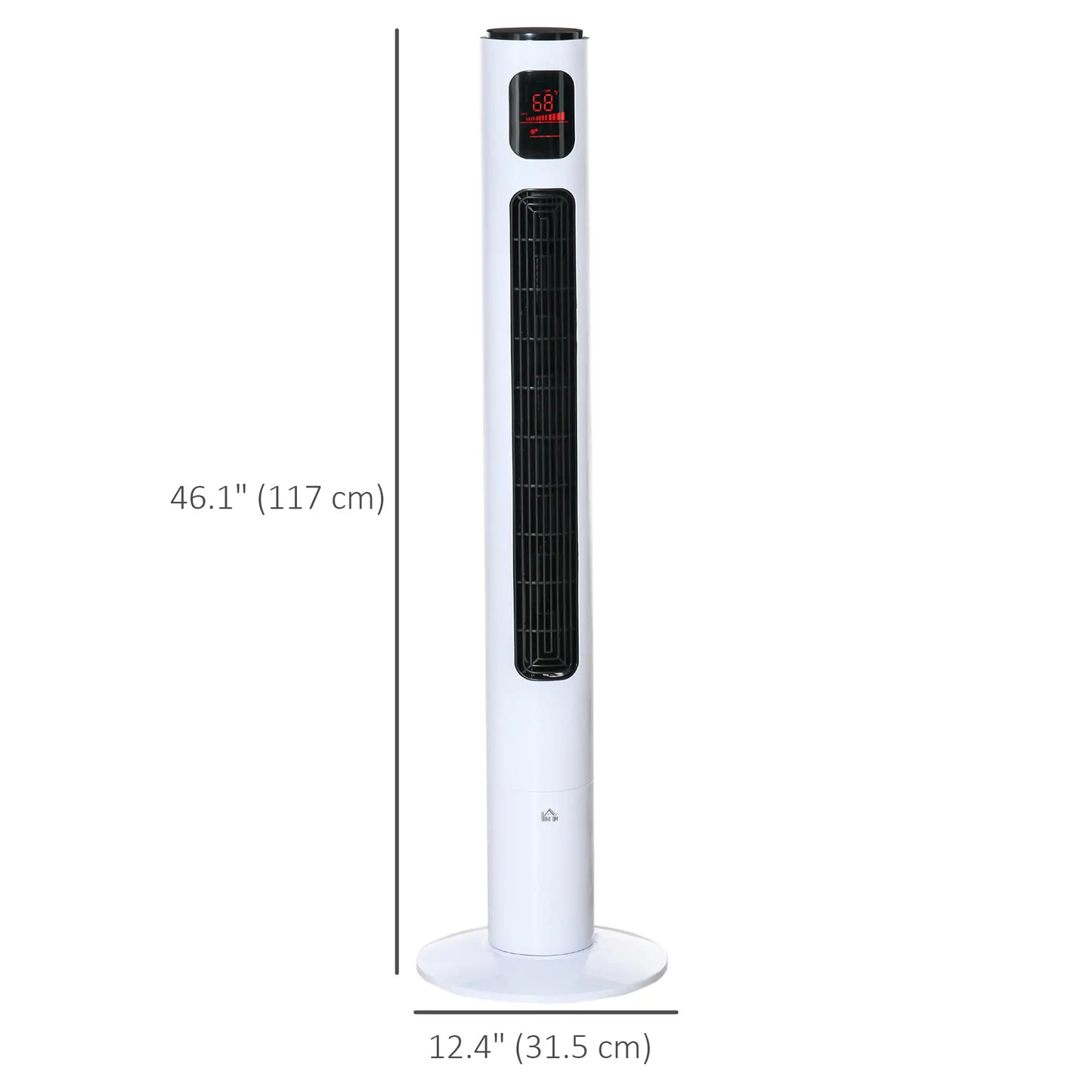 Freestanding Tower Fan, Oscillating, 3 Speed, 12h Timer, LED Panel, Remote, White Tower Fans at Gallery Canada