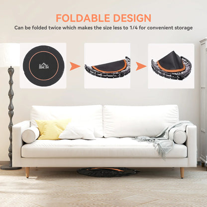 45" Foldable Mini Fitness Trampoline, Adjustable Foam Handle, Orange Trampolines at Gallery Canada