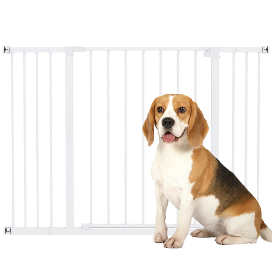 Pressure Fit Dog Gate, 29.9''-42.1'' Width, White Houses, Kennels & Pens White at Gallery Canada