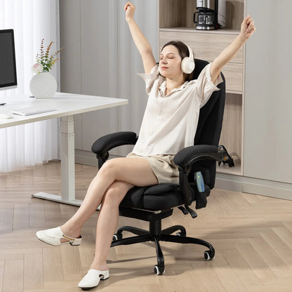 7-Point Vibrating Massage Chair, Reclining Office Chair with Footrest, Black Massage Chairs at Gallery Canada