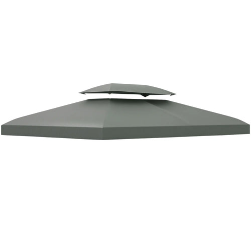 13' x 10' Gazebo Replacement Canopy, 2 Tier Top UV Cover, Deep Grey