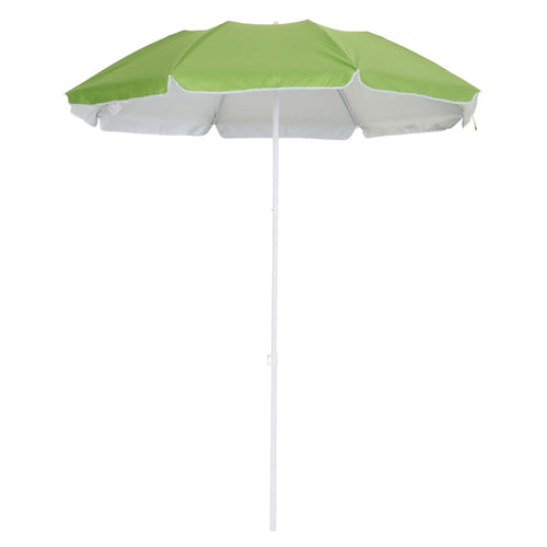 6.7ft Beach Umbrella, Push Button Tilt, Carry Bag, 8 Ribs, Green