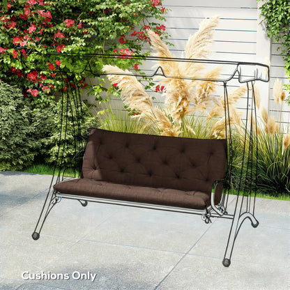 2 Seater Garden Bench Cushion, 47" x 43" x 4", Coffee Patio Chair Cushions at Gallery Canada