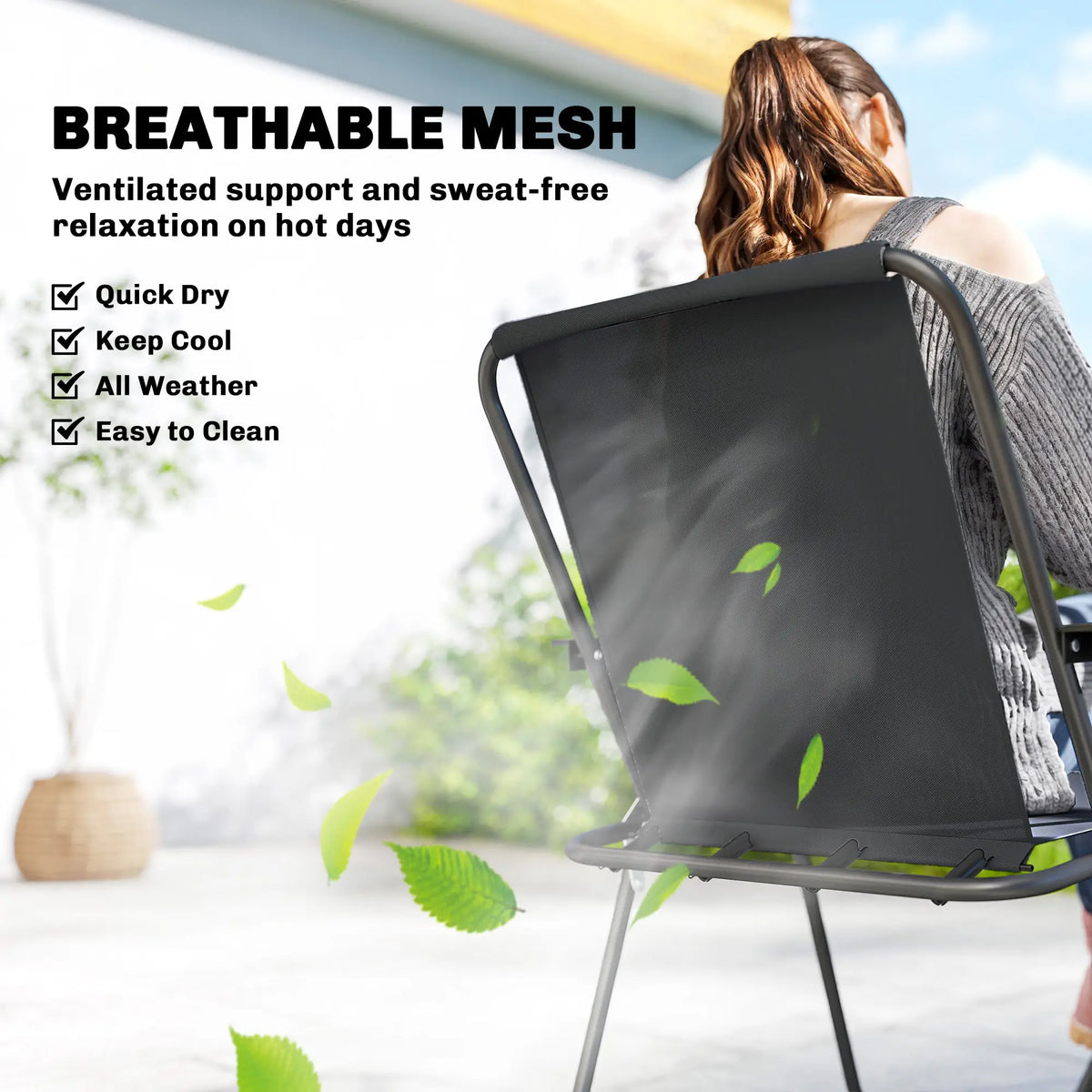 8 Piece Patio Set, Folding Chairs, Tempered Glass Tabletop, Black Outdoor Dining Sets at Gallery Canada