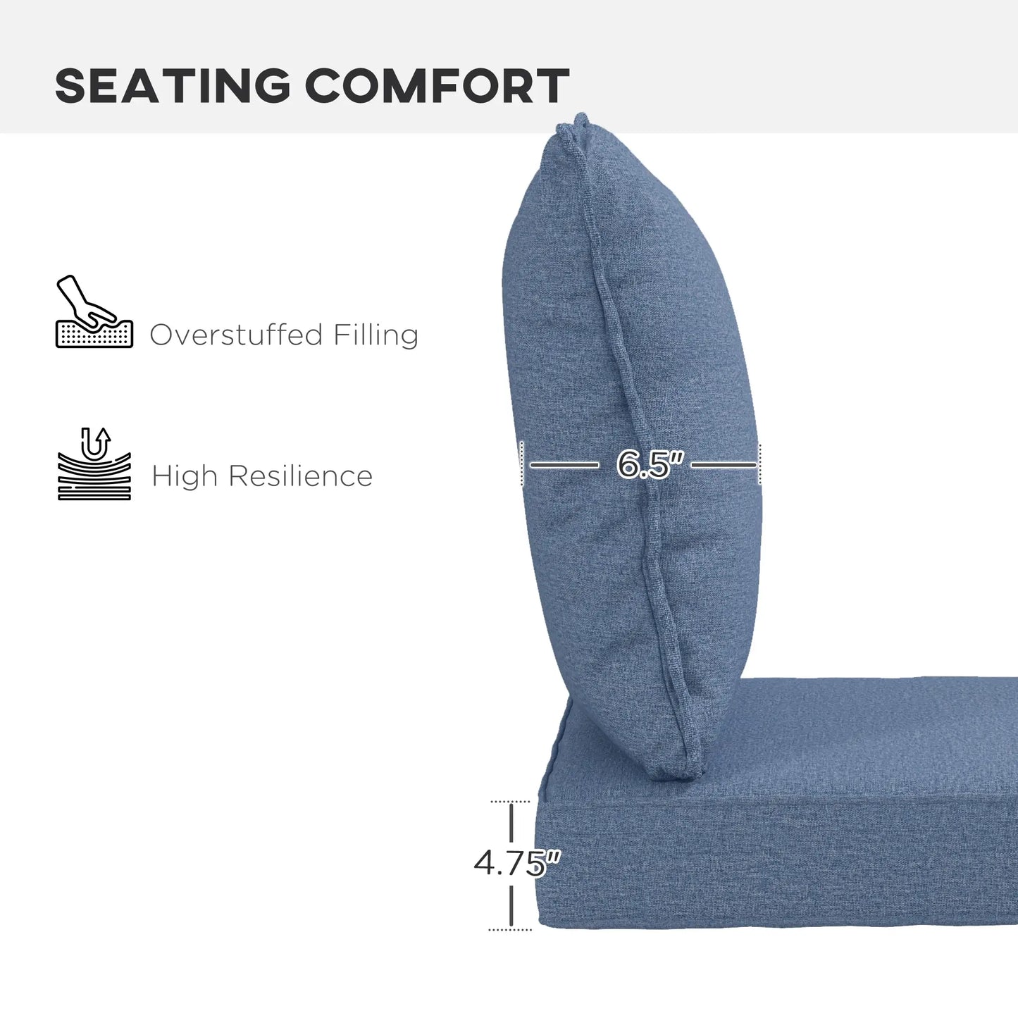 4-Piece Patio Chair Cushion Set, Indoor Outdoor, Blue Patio Chair Cushions at Gallery Canada