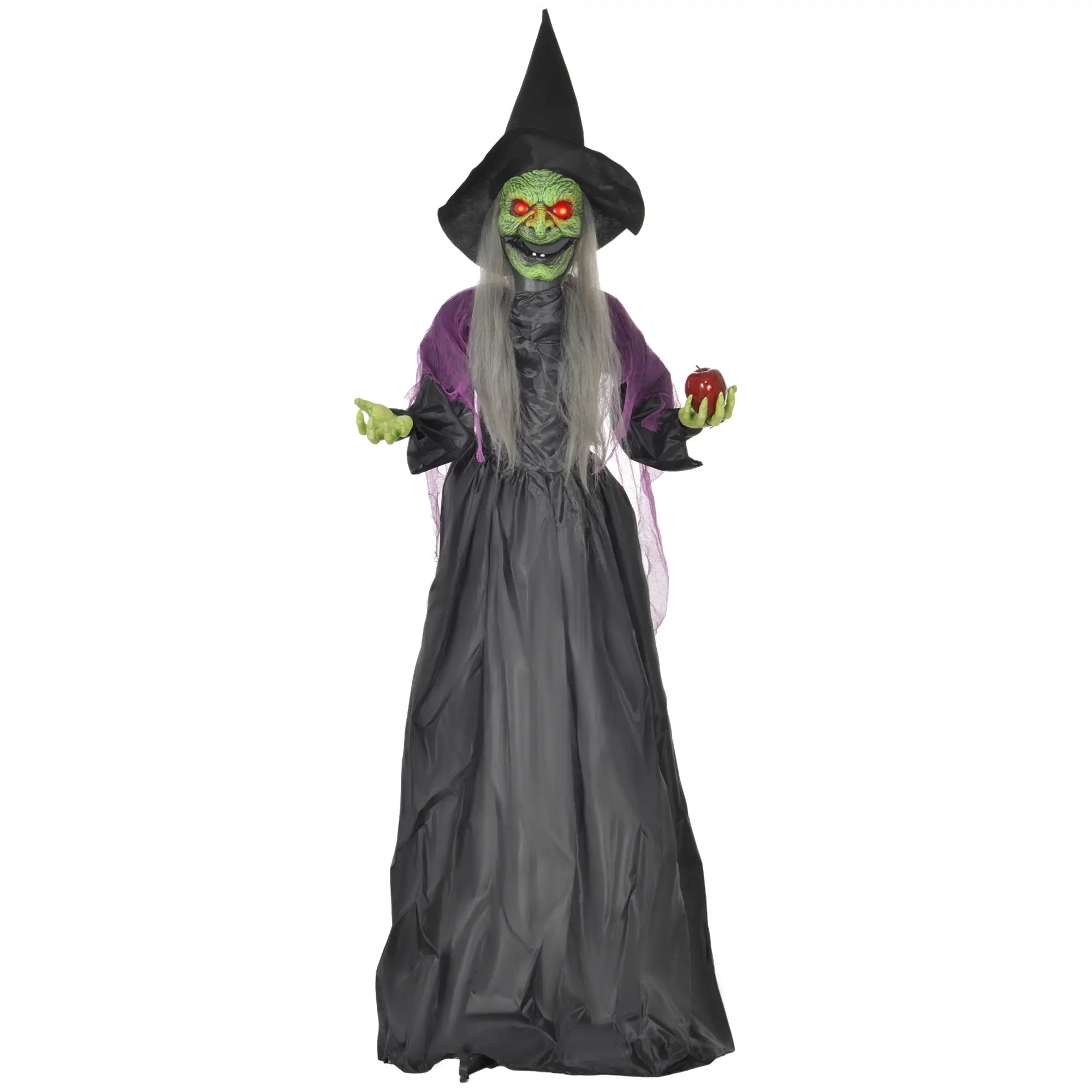 5.9' Life Size Animatronic Old Witch, Sound, Motion Activated, Light Up Eyes Halloween Decorations at Gallery Canada