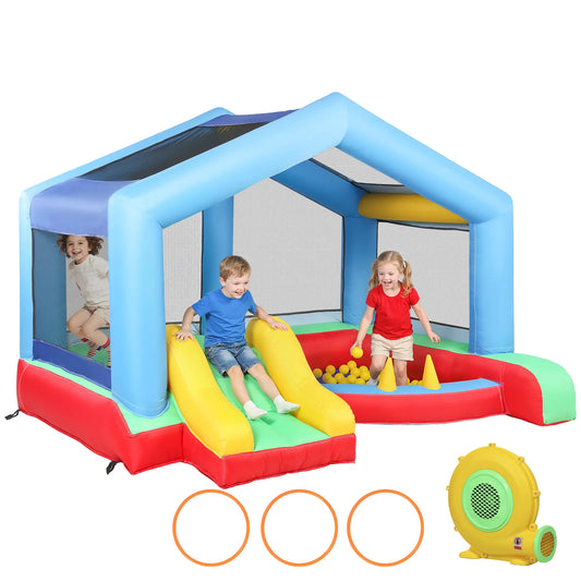 Kids Bouncy Castle, Inflatable Bounce House With Slide, Ball Pit Inflatables Multi Colour at Gallery Canada