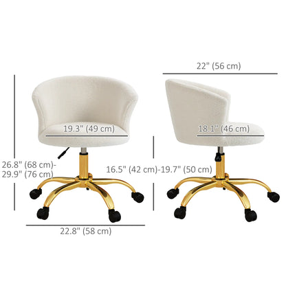 Armless Office Chair, Adjustable Height, Swivel Wheels, Mid Back, Gold Task Chairs at Gallery Canada