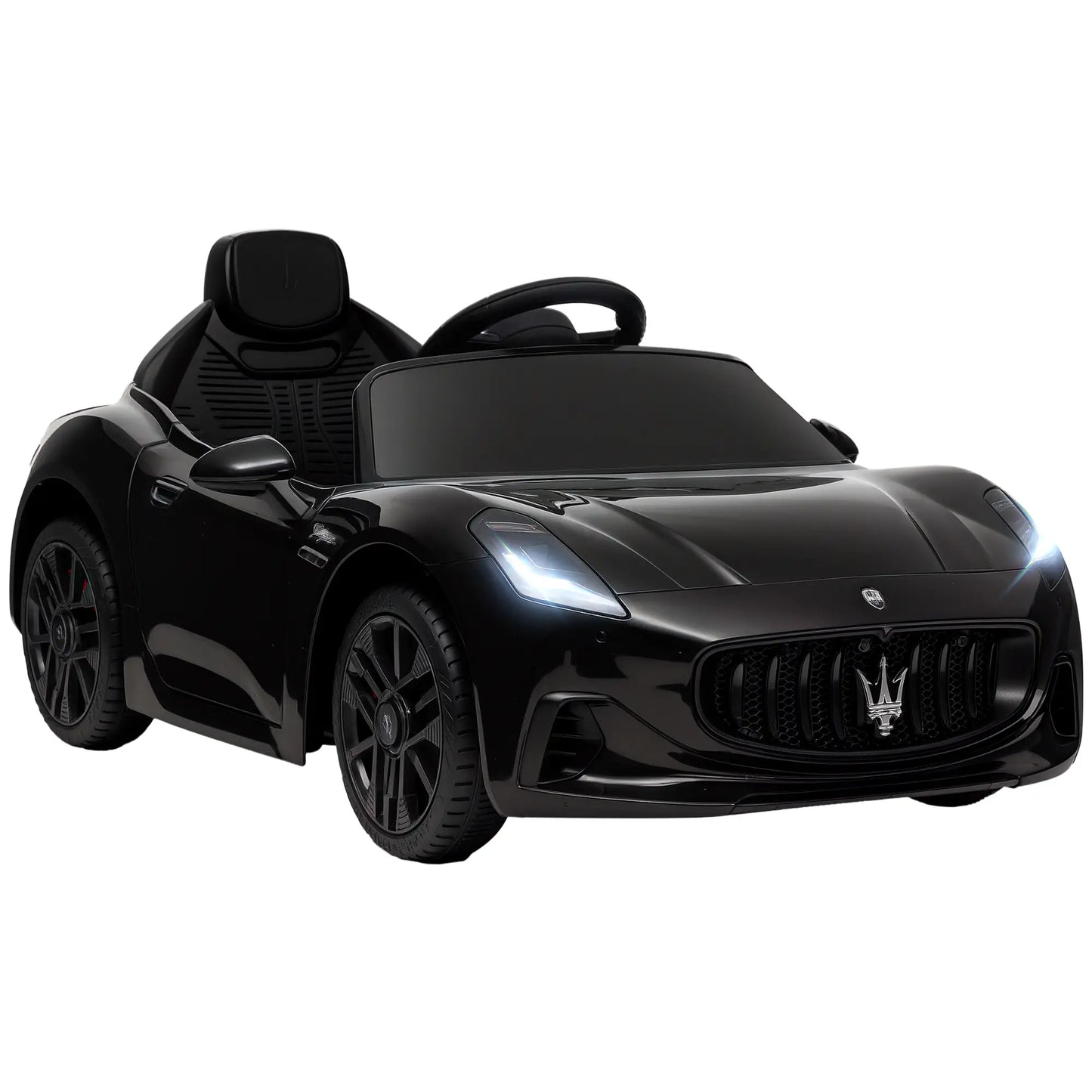 12V Maserati Kids Electric Car, Remote Control, LED Lights, MP3, Black Electric Toy Cars at Gallery Canada