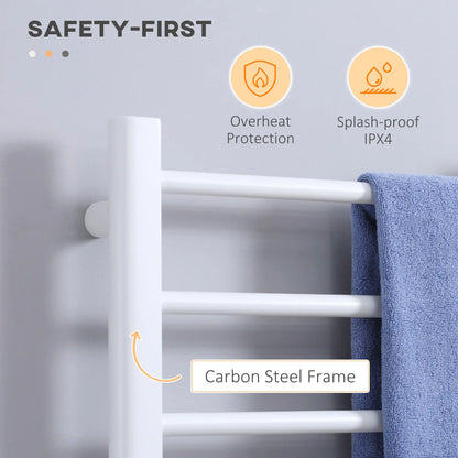 8-Bar Heated Towel Warmer, Wall Mount, Adjustable Temperature, White Bath Accessories at Gallery Canada