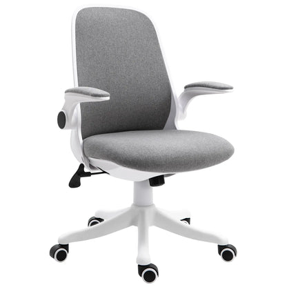 360° Swivel Office Chair, Adjustable Height, Flip-Up Arms, Grey Task Chairs Grey, White at Gallery Canada
